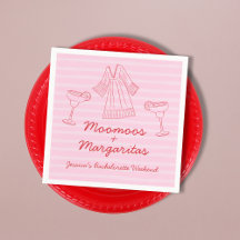 Moomoos & Margaritas Bachelorette rose et rouge
