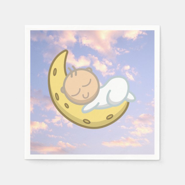 Serviette En Papier Moon Baby Design (Devant)
