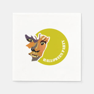 Serviette En Papier Moon Wolf, Soirée Halloween