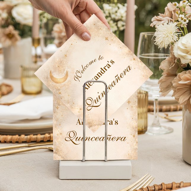 Serviette En Papier Moonlight Elegance Quinceañera (Créateur téléchargé)