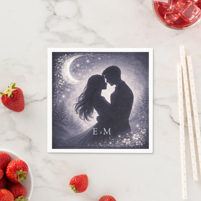 Serviette En Papier Moonlit Grove Celestial Woodland Wedding (En situation)