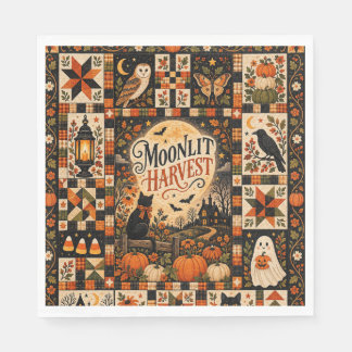 Serviette En Papier Moonlit Harvest Vintage Halloween Patchwork
