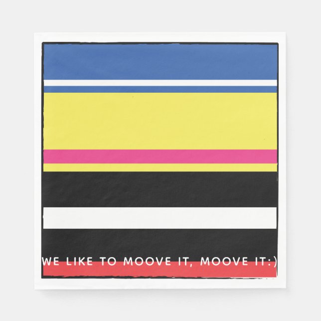 Serviette En Papier Moosiciens coloré drôle fête d'anniversaire (Devant)