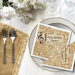 Serviette En Papier Morceaux de musique Vintage IDE389