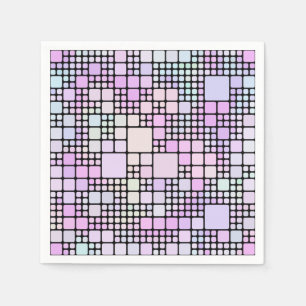 Serviette En Papier morceaux de pixels pastel :