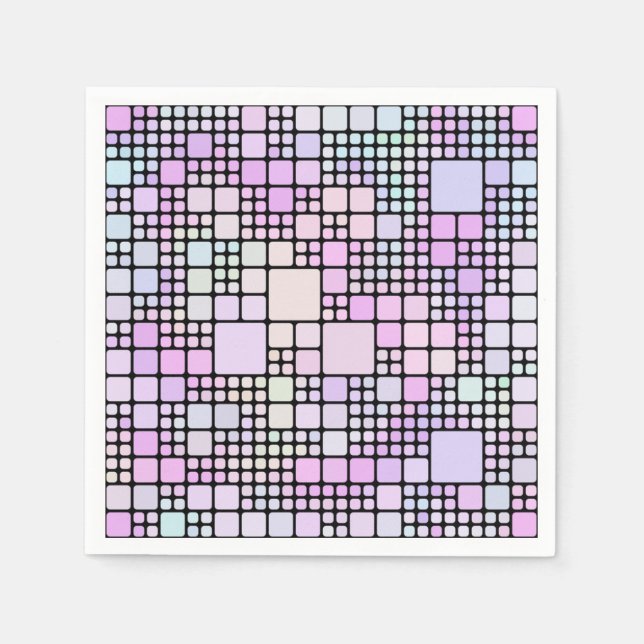 Serviette En Papier morceaux de pixels pastel : (Devant)