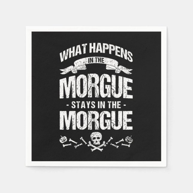 Serviette En Papier Morgue Embalmer Funéraire Directeur Cimetière Cade (Devant)