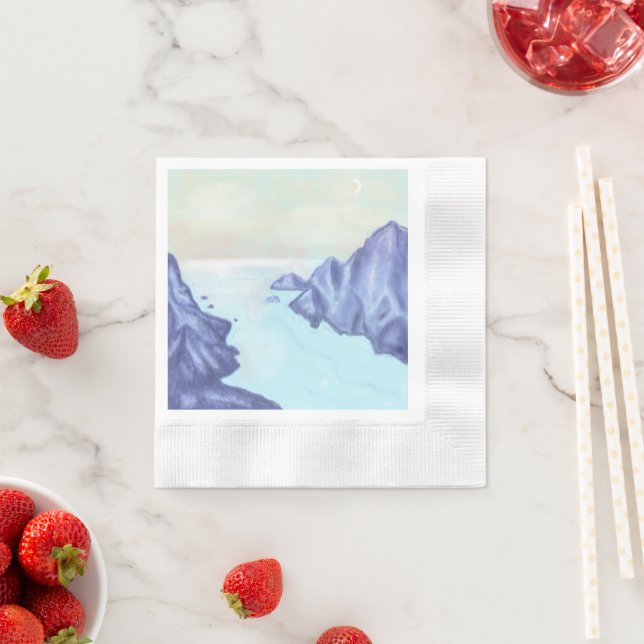 Serviette En Papier Morning on the Fjord (En situation)