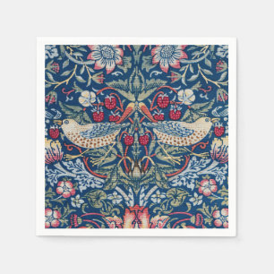Serviette En Papier Morris Strawberry Thief Classique Bleu Indigo Fin