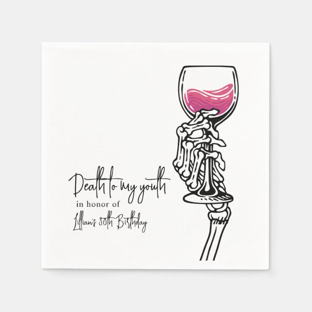 Serviette En Papier Mort à ma jeunesse (Devant)