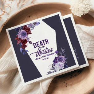 Serviette En Papier Mort à Mes Trente Ans Floral 40e Fête d'Anniversai
