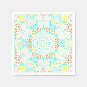 Serviette En Papier Mosaïque Abstraite kaléidoscopique fleurs floral