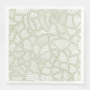 Serviette En Papier Mosaïque feuille aléatoire vert pâle