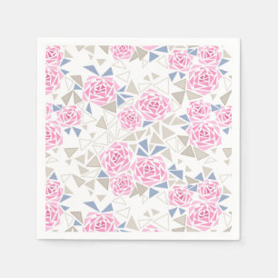 Serviette En Papier Mosaïque, fleurs, fleurs abstraites