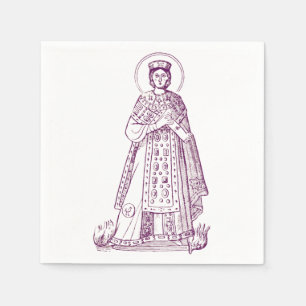 Serviette En Papier mosaïque grecque de sainte Agnès de Rome