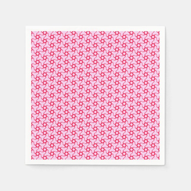 Serviette En Papier Mosaïque rose et rouge (Devant)