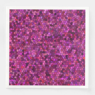Serviette En Papier Mosaïque Rose Violet 