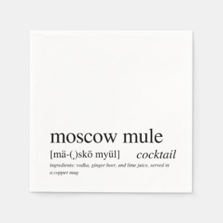 Serviette En Papier Moscou Mule Citation Moderne Typographie Noire Coc