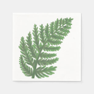 Serviette En Papier Moss Green Fern aquarelle botanique