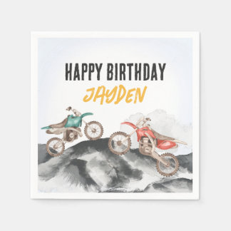 Serviette En Papier Moteur Dirt Vélo Fast Un 1er anniversaire fête