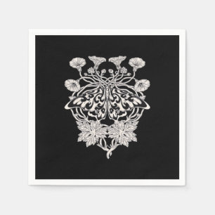 Serviette En Papier Moth Talisman - Whimsigoth sérigraphie Style Drawi