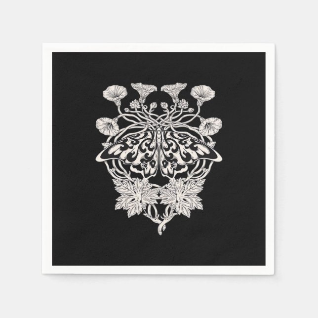 Serviette En Papier Moth Talisman - Whimsigoth sérigraphie Style Drawi (Devant)