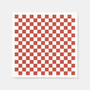 Serviette En Papier Motif à carreaux rouges et blancs moderne du milie