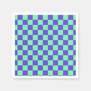 Serviette En Papier Motif à carreaux violet et vert