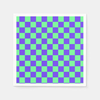 Serviette En Papier Motif à carreaux violet et vert