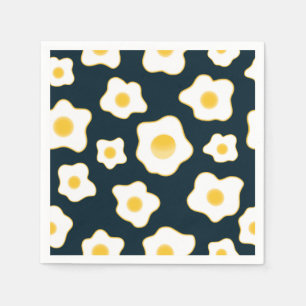 Serviette En Papier Motif à fleurs aux oeufs frits mignons