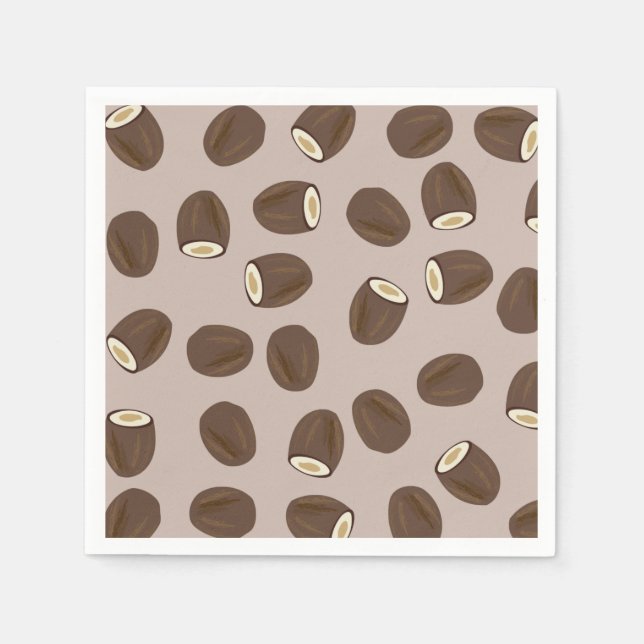 Serviette En Papier Motif à la noix de coco (Devant)