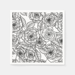 Serviette En Papier motif à main rose