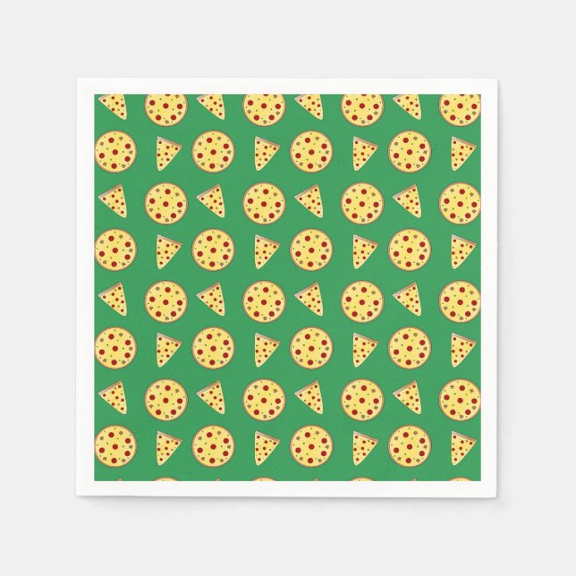 Serviette En Papier Motif à pizza verte (Devant)