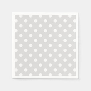 Serviette En Papier Motif à points blanc gris clair
