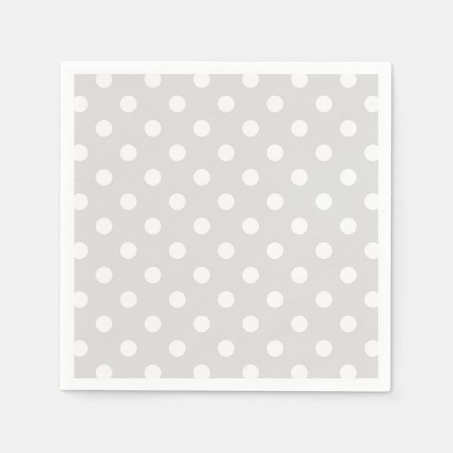 Serviette En Papier Motif à points blanc gris clair (Devant)