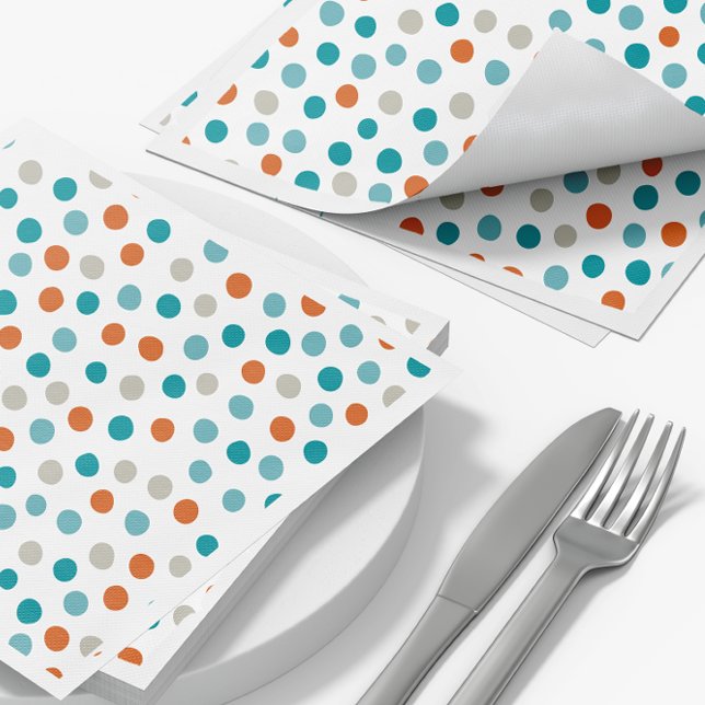 Serviette En Papier Motif à points Polka turquoise (Créateur téléchargé)
