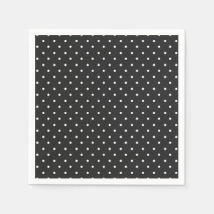 Serviette En Papier Motif à pois noir et blanc sans couture