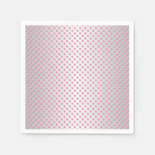 Serviette En Papier Motif à pois rose et blanc argenté