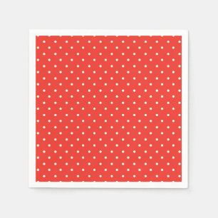 Serviette En Papier Motif à pois sur fond rouge sans couture