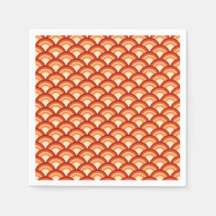 Serviette En Papier Motif à vagues Art déco - mandarine orange