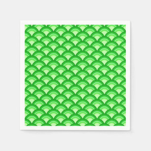 Serviette En Papier Motif à vagues Art déco - vert jade