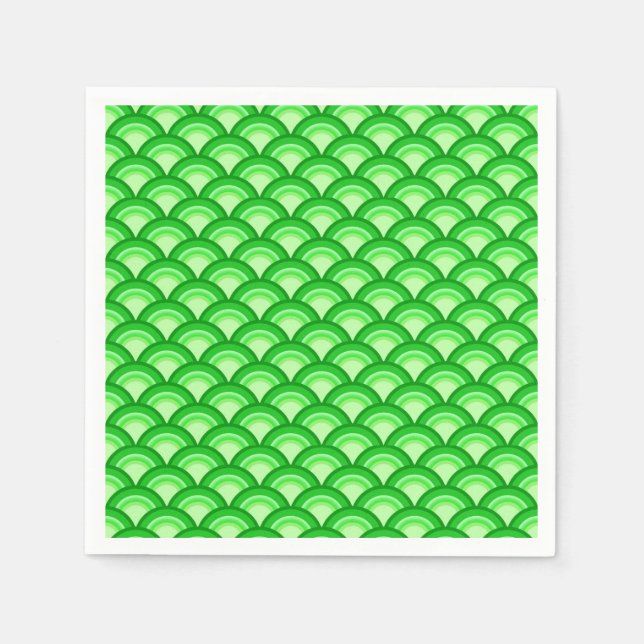 Serviette En Papier Motif à vagues Art déco - vert jade (Devant)