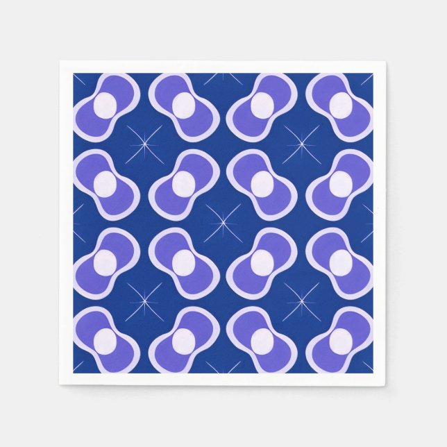 Serviette En Papier Motif Abstrait Bleu (Devant)