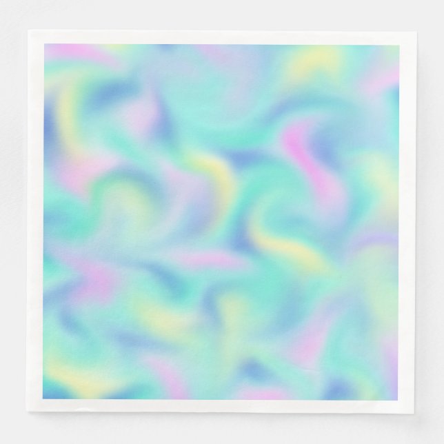 Serviette En Papier Motif Abstrait Blurred Pretty Pastel Swirls (Devant)