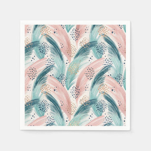Serviette En Papier Motif Abstrait de brosse et de point d'or