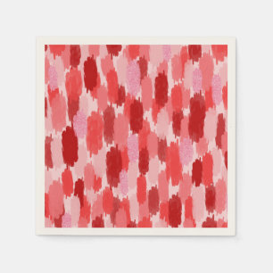 Serviette En Papier Motif Abstrait de brosses rose rouge