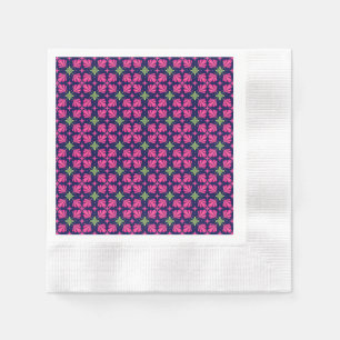 Serviette En Papier Motif abstrait de pétales florales roses géométriq