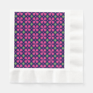 Serviette En Papier Motif abstrait de pétales florales roses géométriq