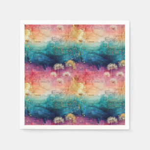 Serviette En Papier Motif Abstrait de Pissenlit Vintage (1)