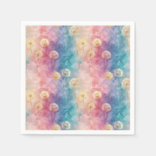 Serviette En Papier Motif Abstrait de Pissenlit Vintage (3)